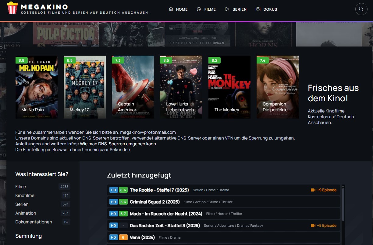 Megakino Poster – Kostenloses Film-Streaming in HD